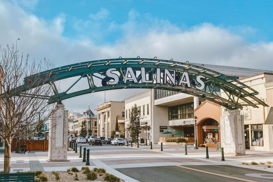 Salinas arched sign over main street